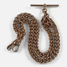 9ct Yellow Gold Double Albert Watch Chain, 61.1g