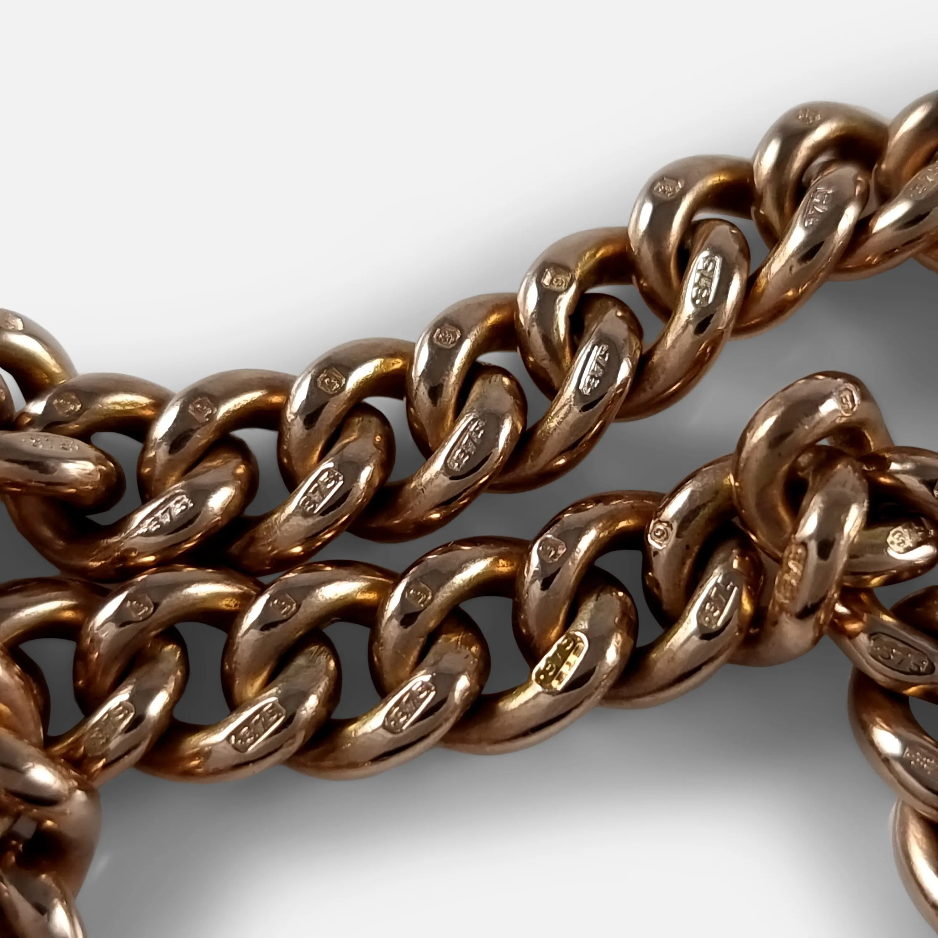 9ct Yellow Gold Double Albert Watch Chain, 61.1g