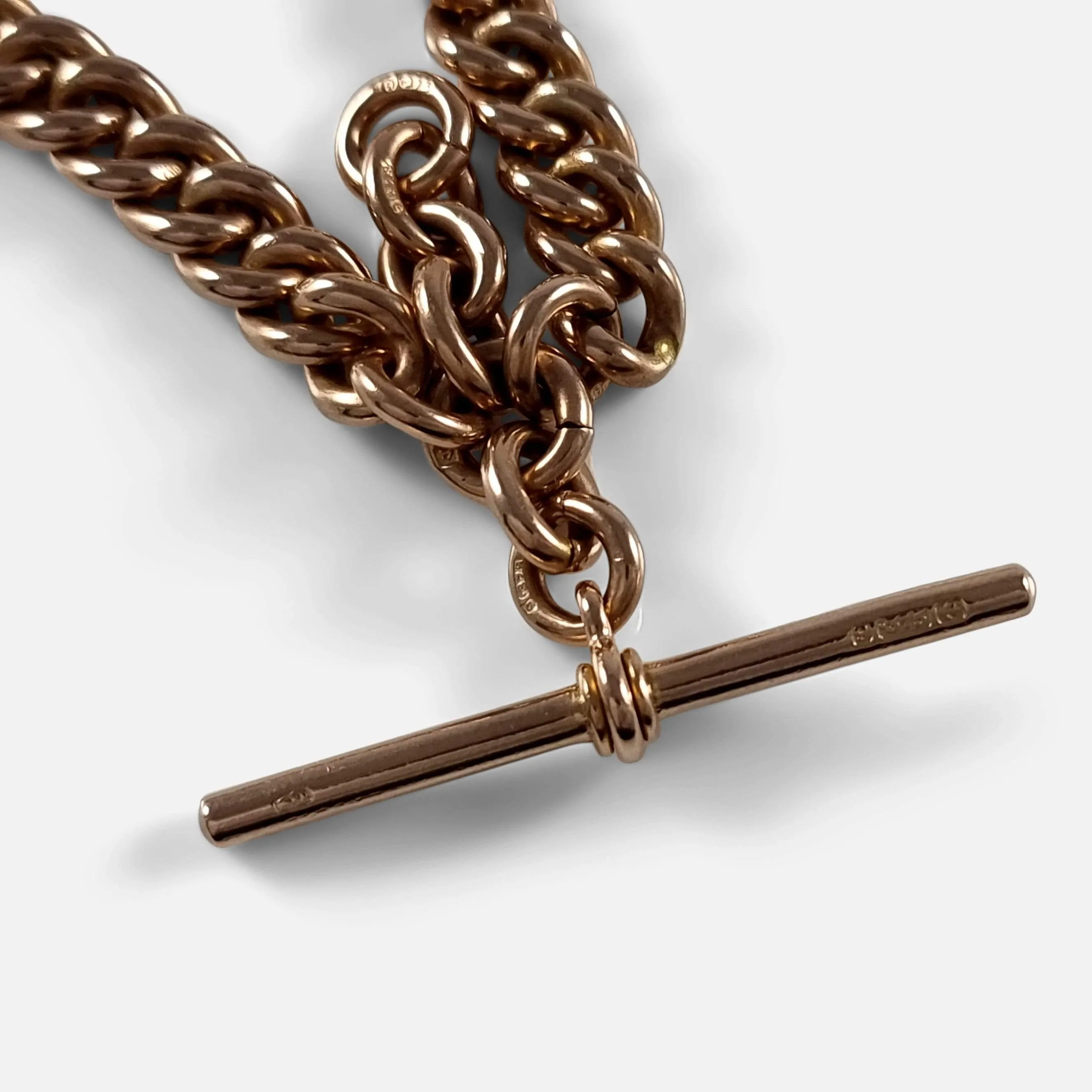 9ct Yellow Gold Double Albert Watch Chain, 61.1g