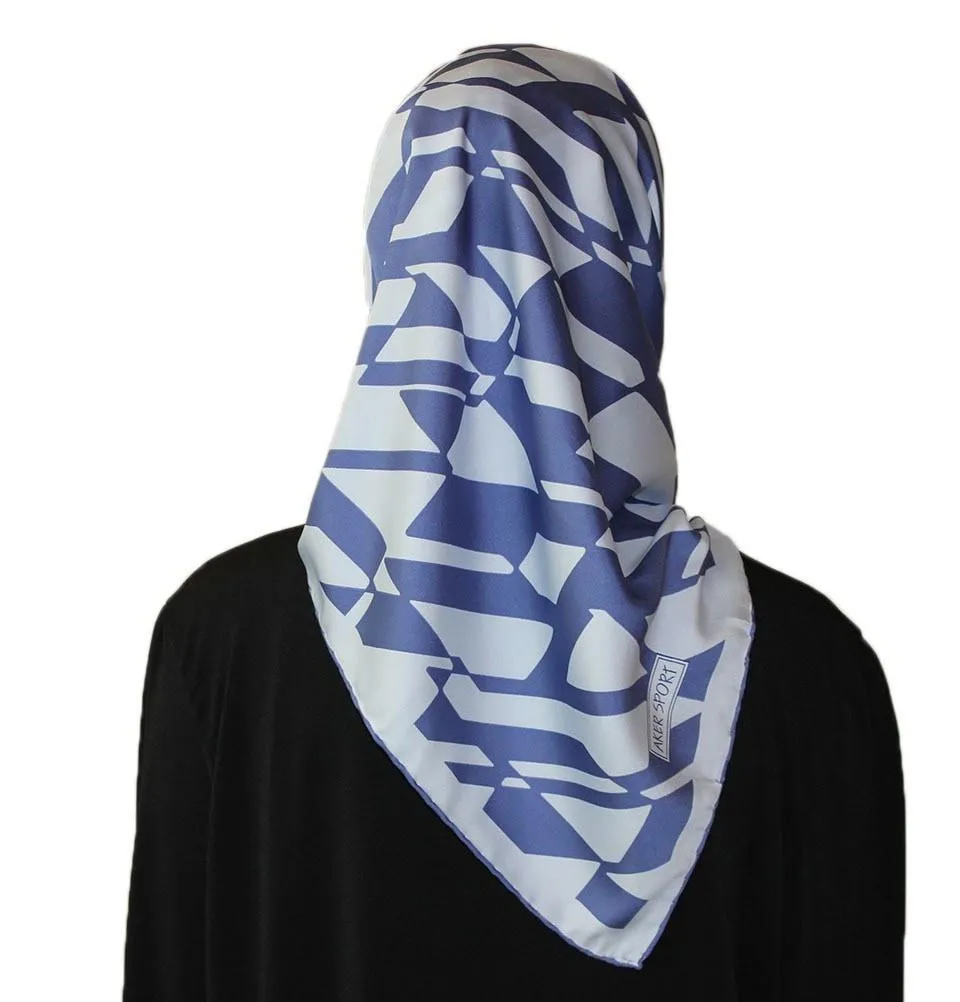 Aker Satin Square Hijab Scarf 6749 924 Blue
