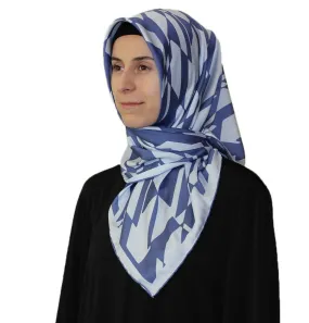 Aker Satin Square Hijab Scarf 6749 924 Blue