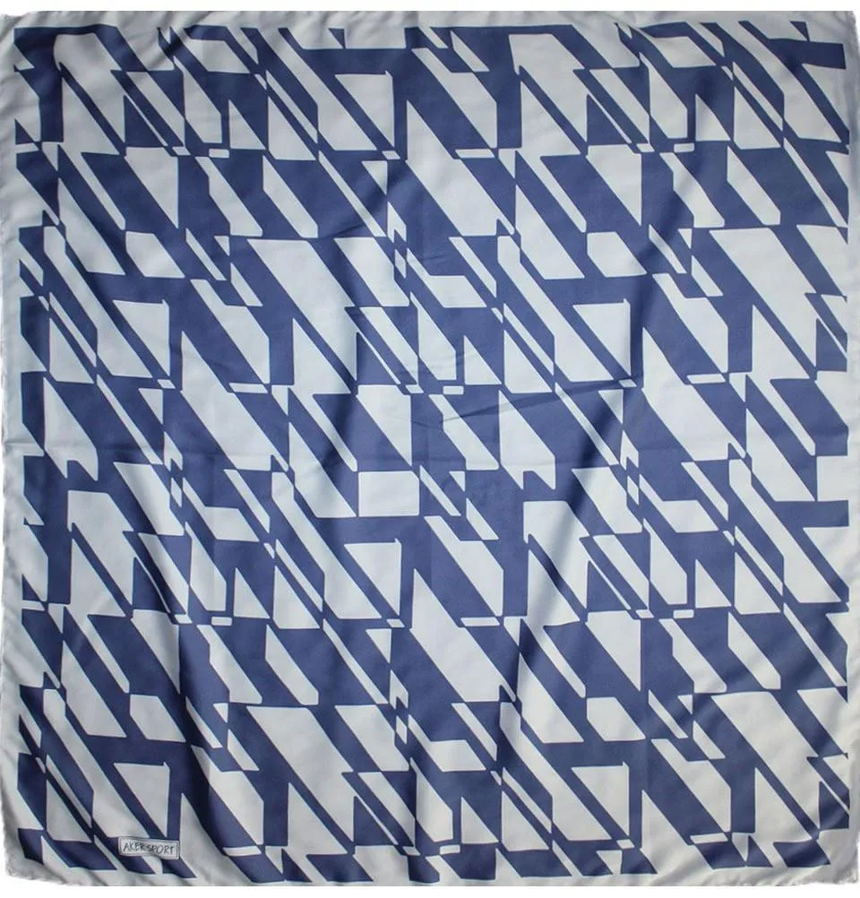 Aker Satin Square Hijab Scarf 6749 924 Blue
