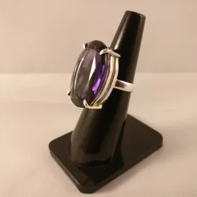 Amethyst | Size O | Lab-created (925) Sterling Silver Ring