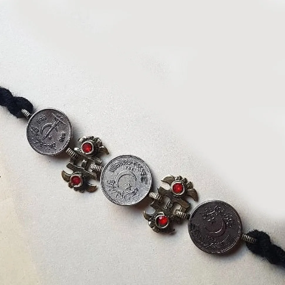 Antique Motif Statement Choker With Vintage Coins