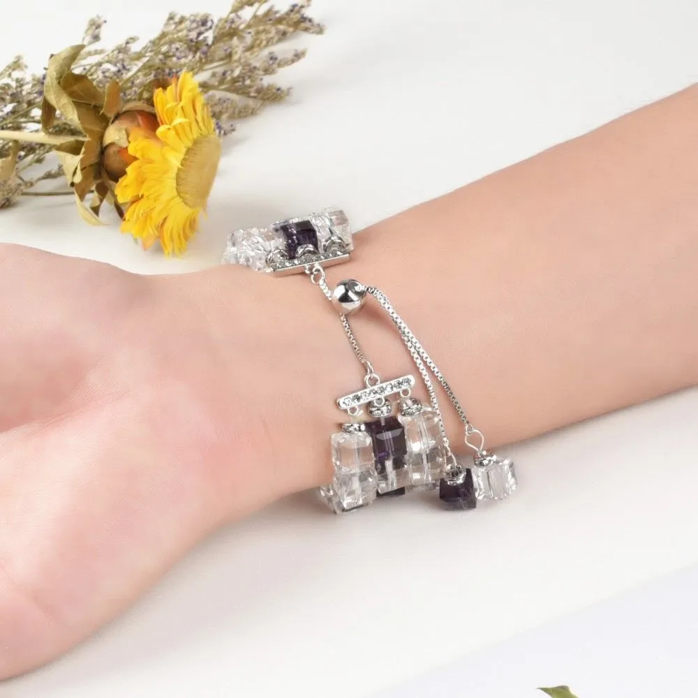 Apple Watch (45mm) faux fashion crystal block watch strap - Transparent