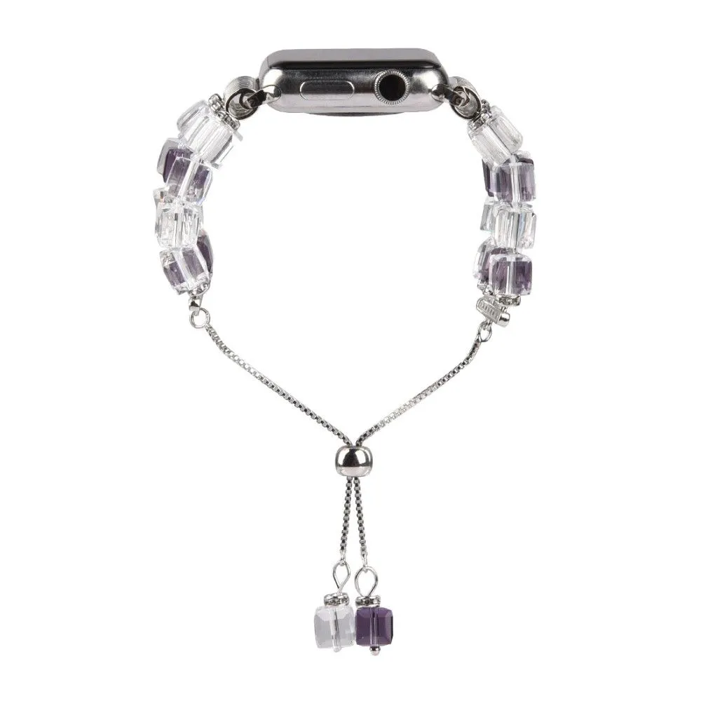 Apple Watch (45mm) faux fashion crystal block watch strap - Transparent