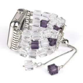 Apple Watch (45mm) faux fashion crystal block watch strap - Transparent