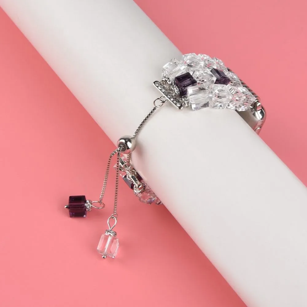 Apple Watch (45mm) faux fashion crystal block watch strap - Transparent
