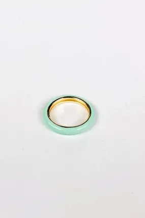 Axel Mint Enamel Ring 14k Gold/ 925 Sterling Silver