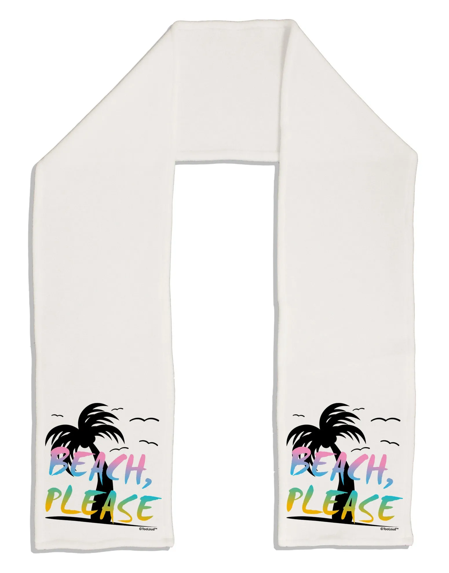 Beach Please - Summer Colors with Palm Trees Adult Fleece 64&#x22; Scarf