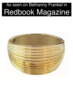 Bethenny Frankel's Gold Striped Cuff Bracelet