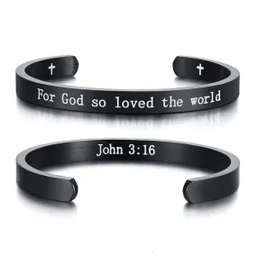 Bible Verse Bracelet <br> John 3:16 (Cuff)