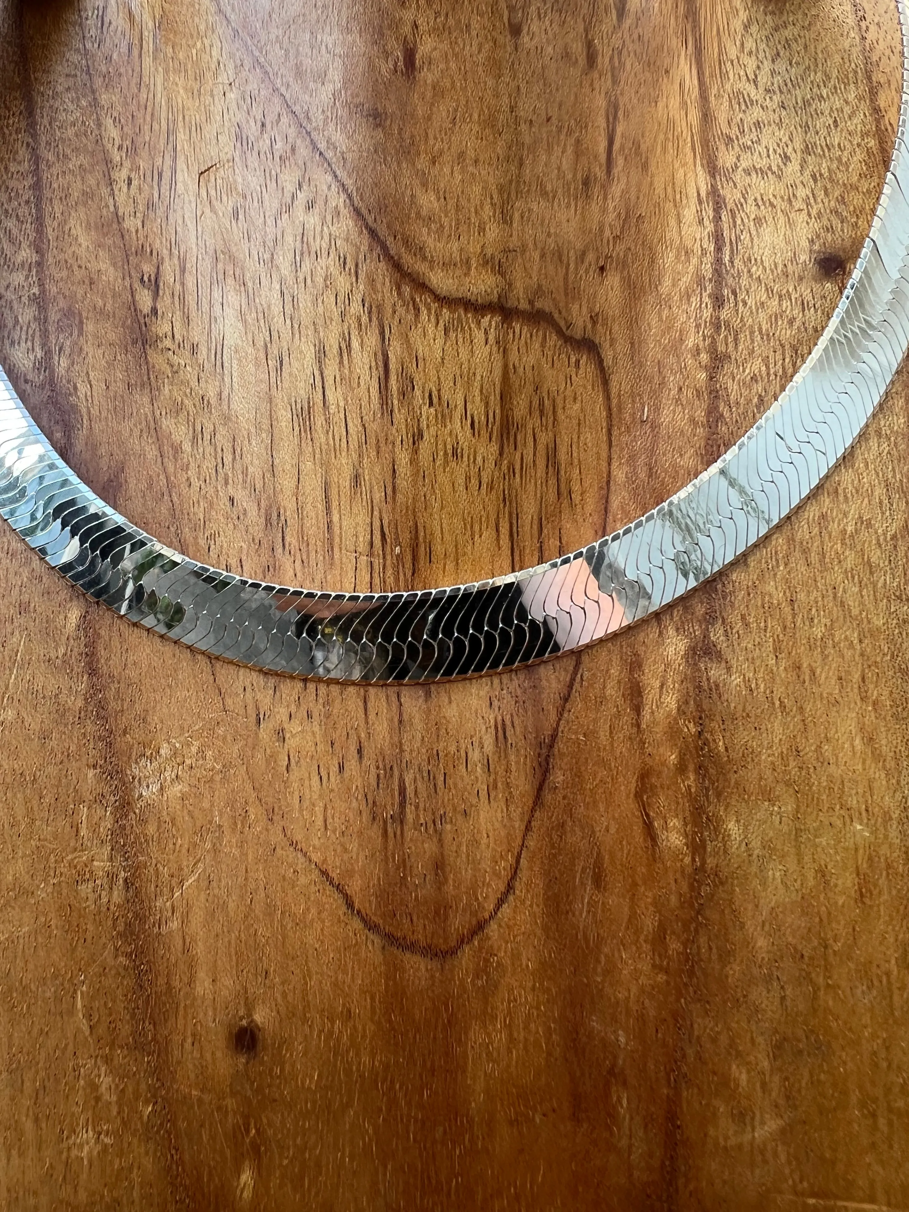 Big Herringbone Sterling Silver Chain 11mm 18”