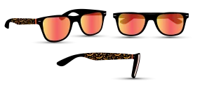 Black Halloween Sunglasses with Orange Jack-o'-Lantern Print & Lenses – Spooky Eyewear