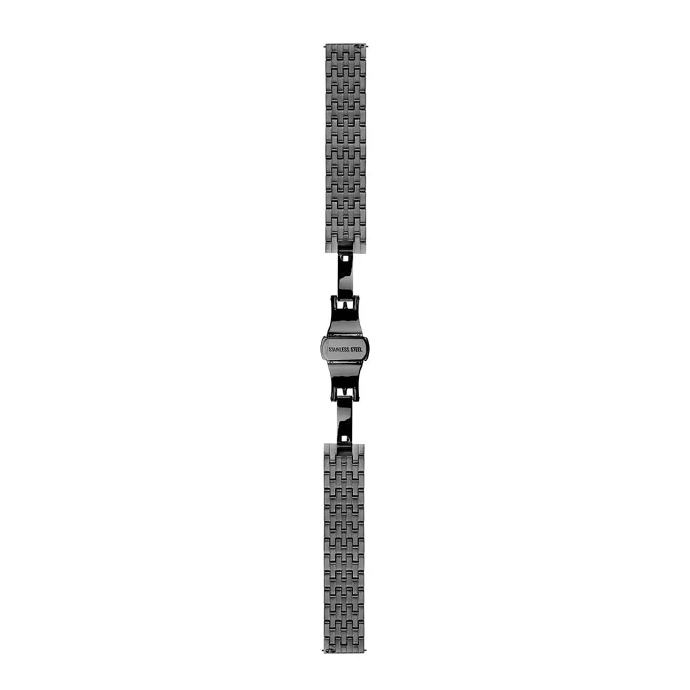 Black Metal Watch Strap - 20mm Width