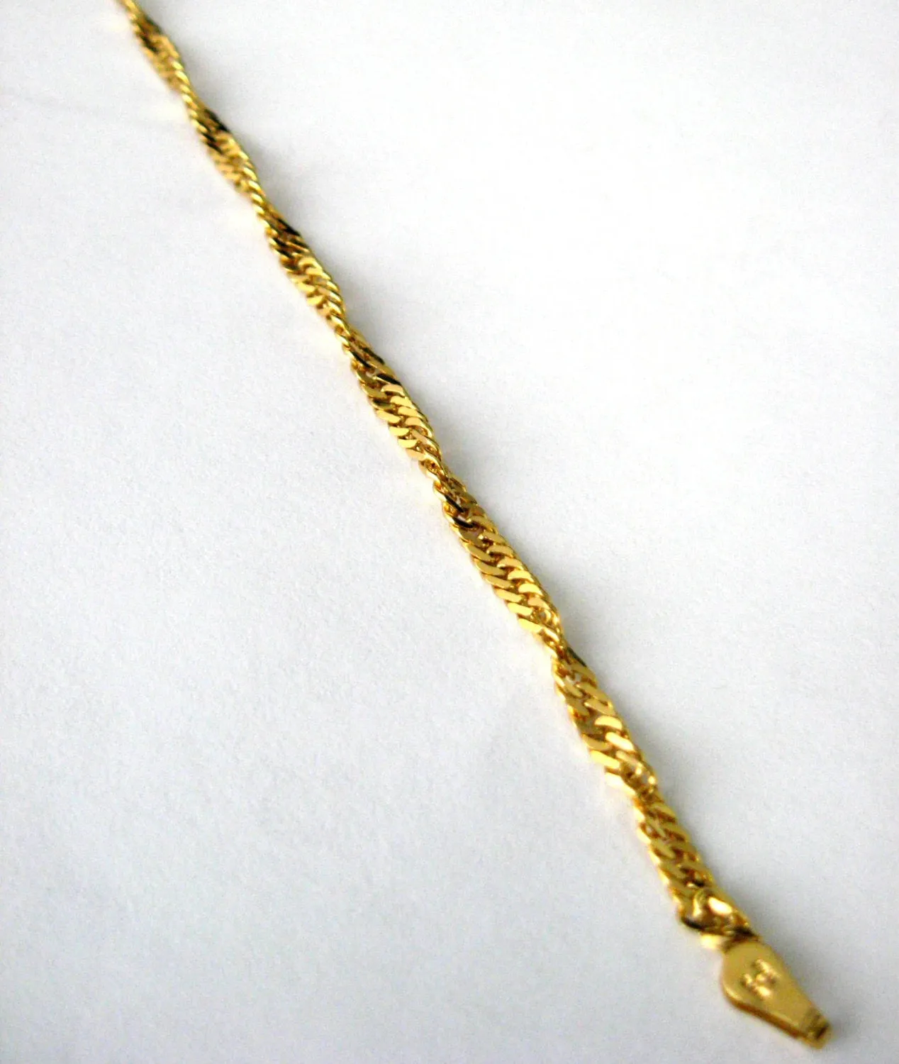 Bracelet Sterling Silver With 14kt Gold Vermeil Braided Chain 1980s Italy