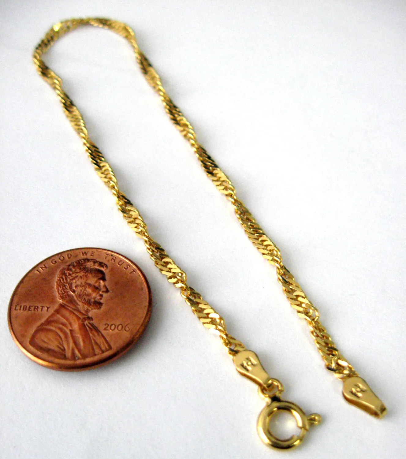 Bracelet Sterling Silver With 14kt Gold Vermeil Braided Chain 1980s Italy