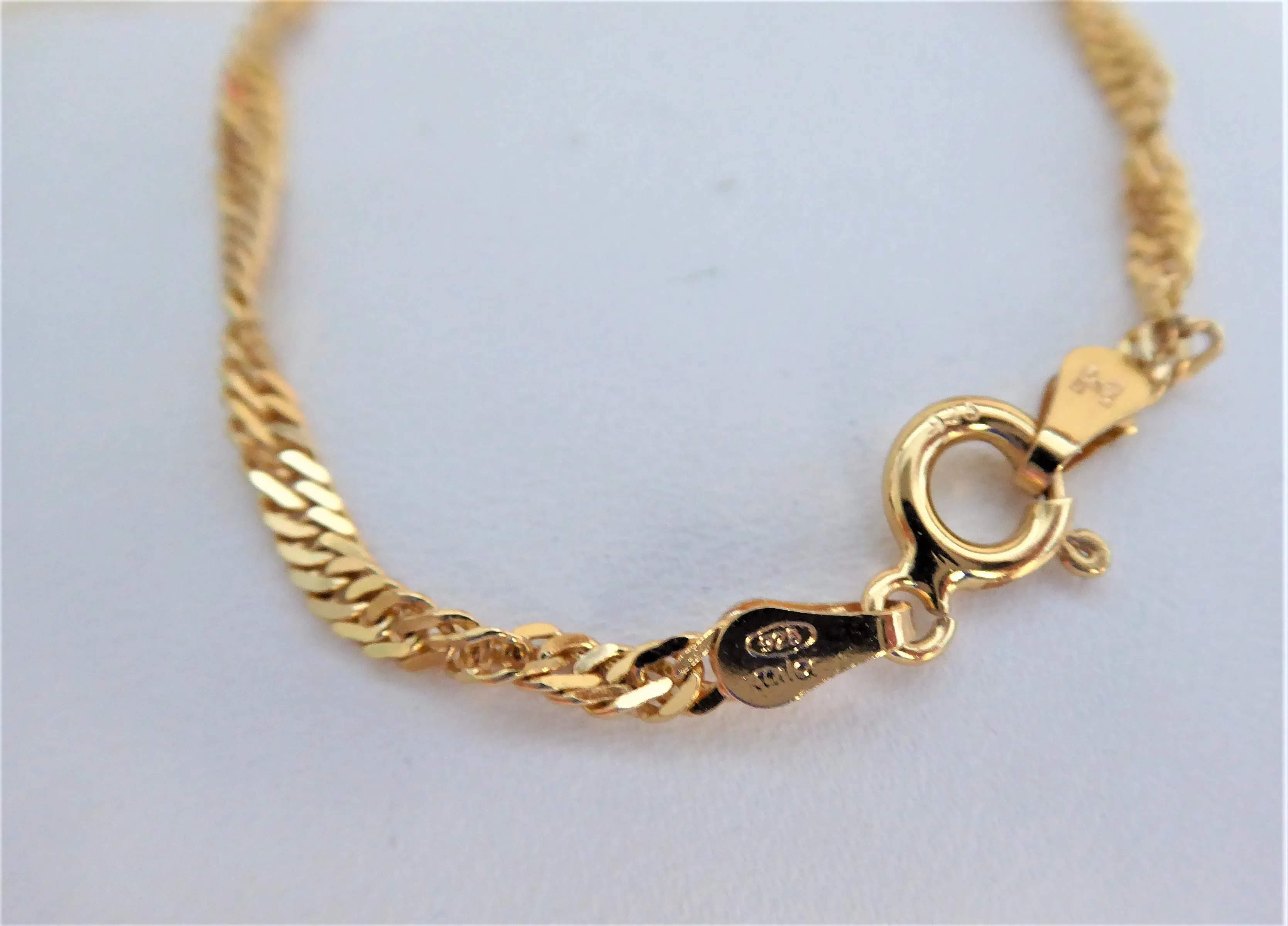 Bracelet Sterling Silver With 14kt Gold Vermeil Braided Chain 1980s Italy