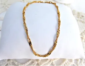 Bracelet Sterling Silver With 14kt Gold Vermeil Braided Chain 1980s Italy