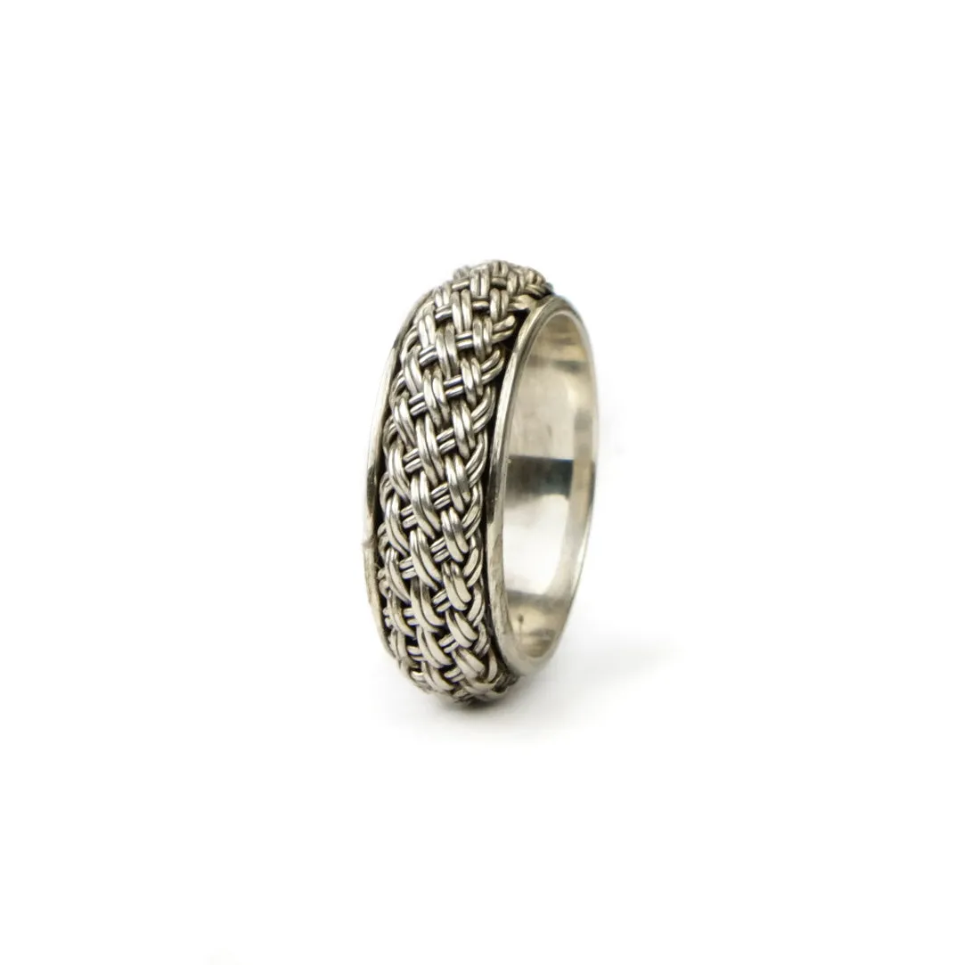 Braided Sterling Silver Ring From Bali, Indonesia