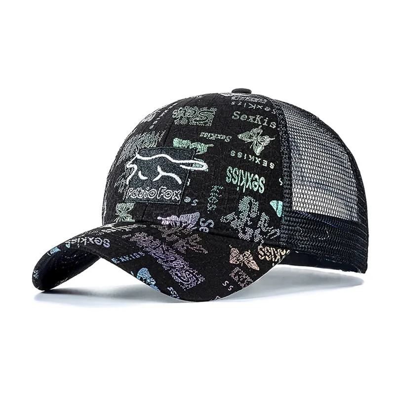 Brand Stylish Cotton Trucker Hat For Women Fashion Fox Animal Print Baseball Cap Female Outdoor Popular Great Summer Hat Cap