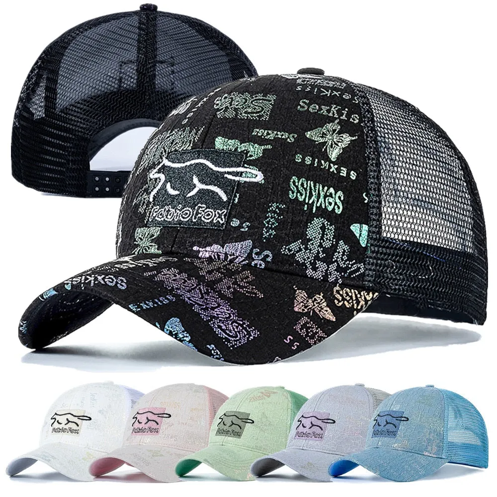 Brand Stylish Cotton Trucker Hat For Women Fashion Fox Animal Print Baseball Cap Female Outdoor Popular Great Summer Hat Cap