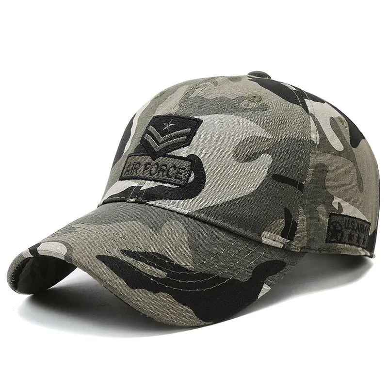 Camouflage Army Baseball Cap For Men All Cotton US Tactical Hat Brand Camo Snapback Outdoor Trucker Caps Adjustable
