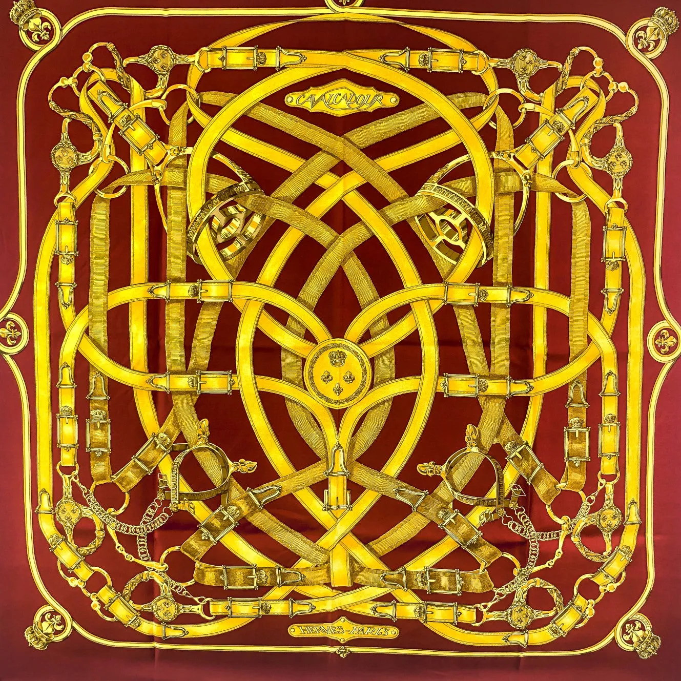 Cavalcadour Hermes Scarf by Henri d'Origny 90cm Silk