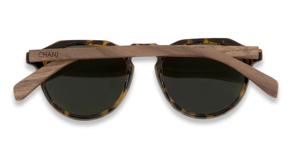 Chanj Sunglasses Tortoise Sustainable Sunglasses Handcrafted FSC Wood
