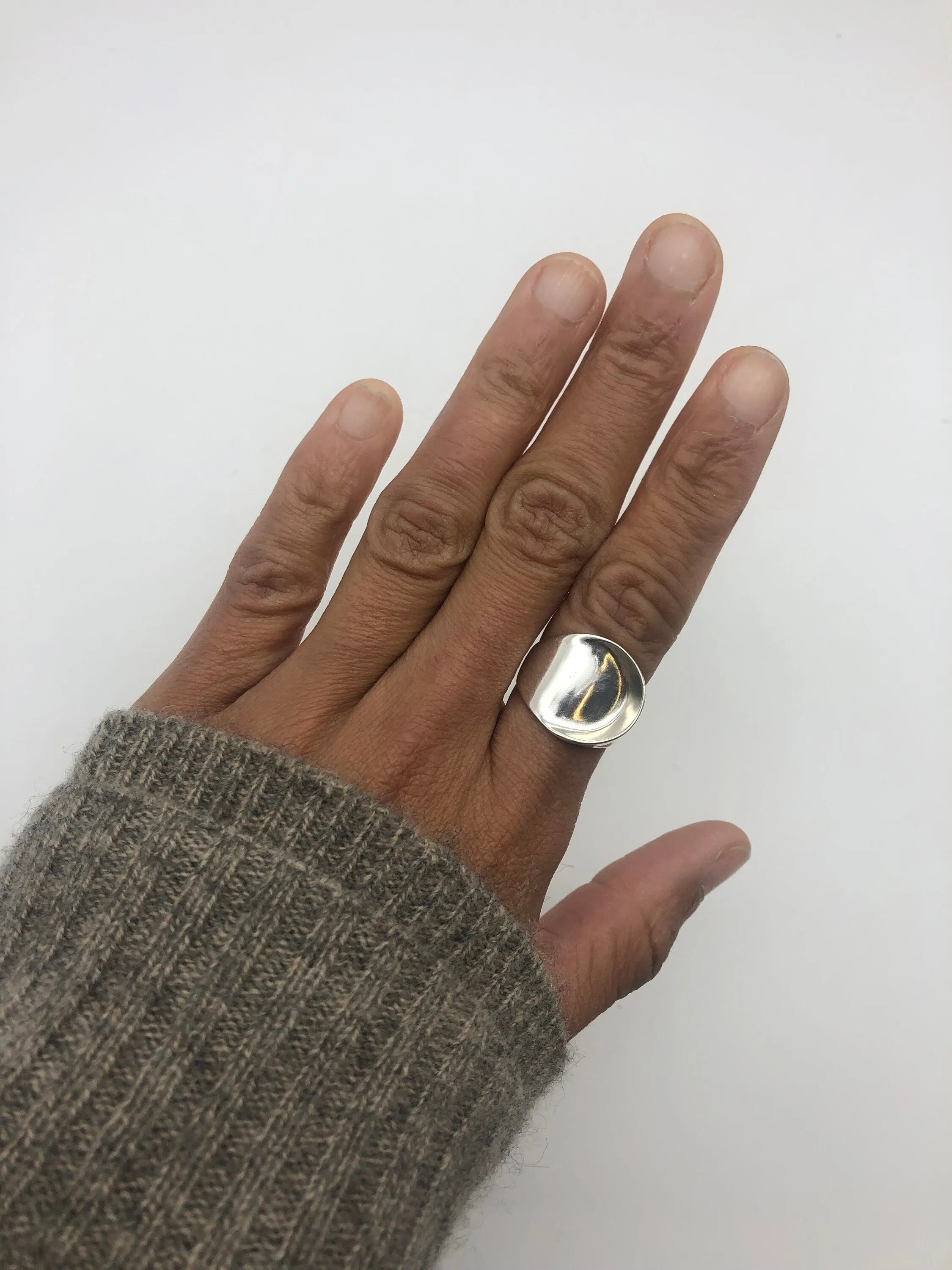 Chunky Silver Ring - Artistic Silver Ring - Unisex Silver Ring