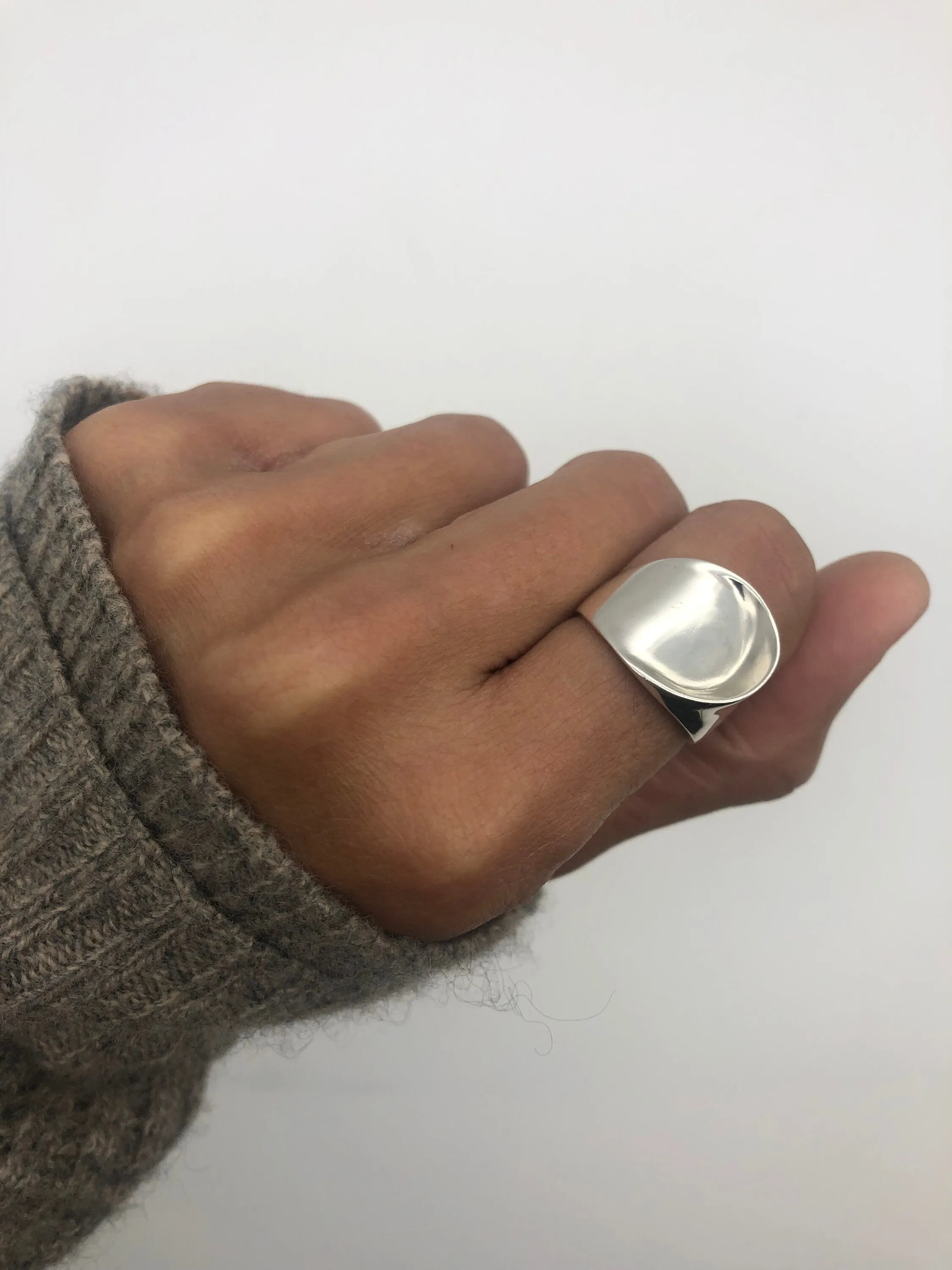 Chunky Silver Ring - Artistic Silver Ring - Unisex Silver Ring