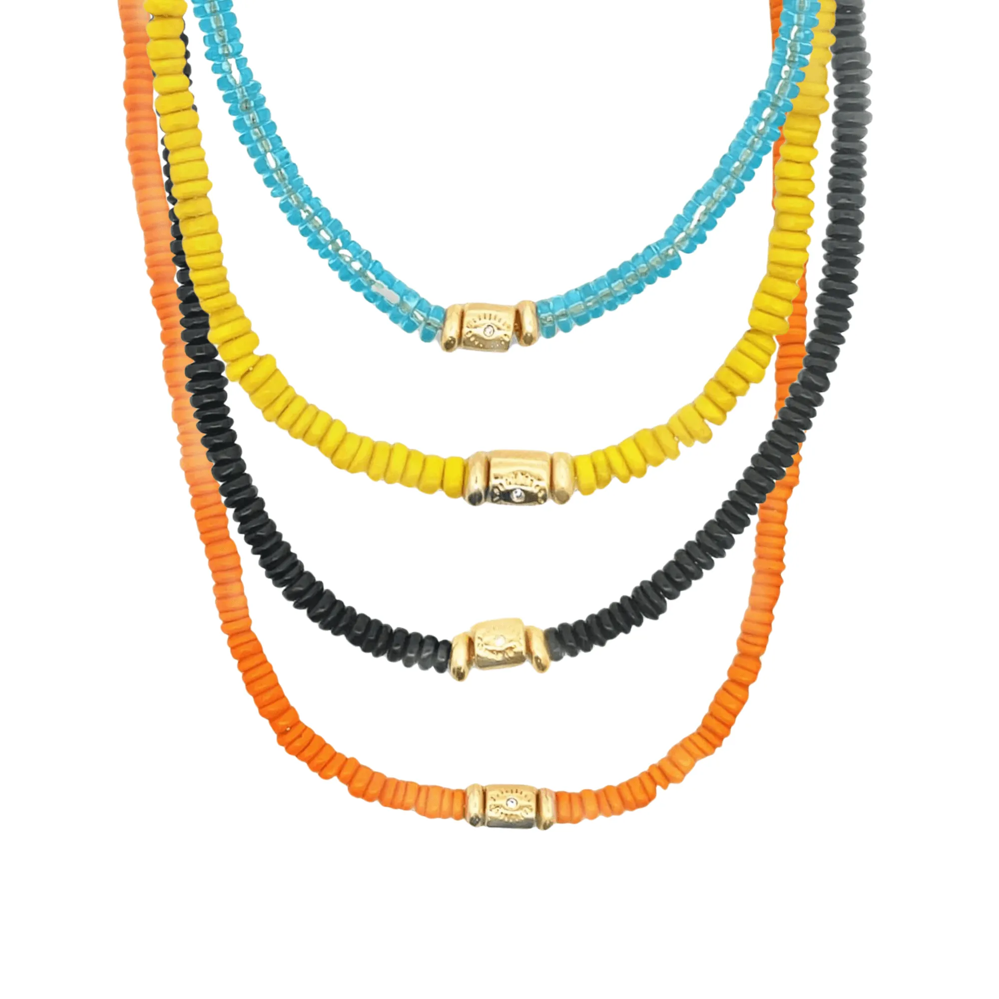 Colorful Enamel Bead Disc Choker (H64)