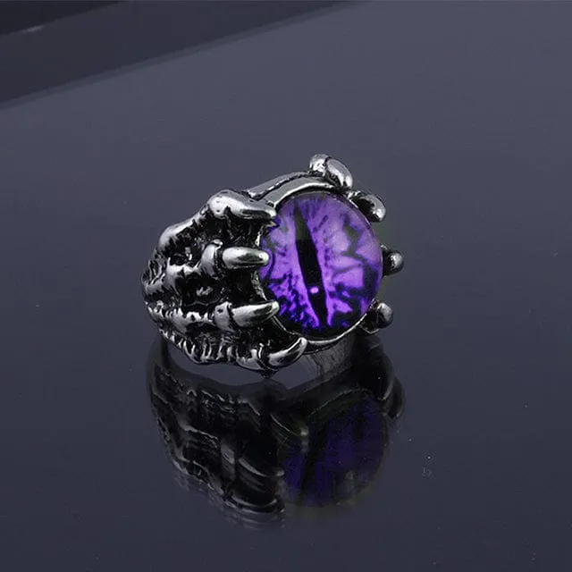Colorful Eye in Bony Claws Ring- 4 Colors!  Very Cool!