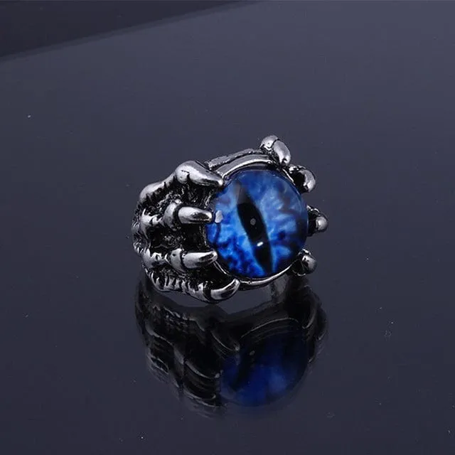Colorful Eye in Bony Claws Ring- 4 Colors!  Very Cool!