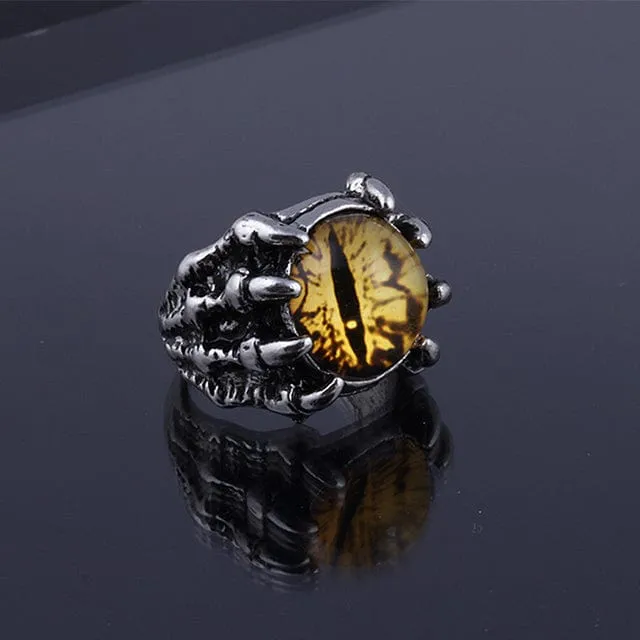 Colorful Eye in Bony Claws Ring- 4 Colors!  Very Cool!