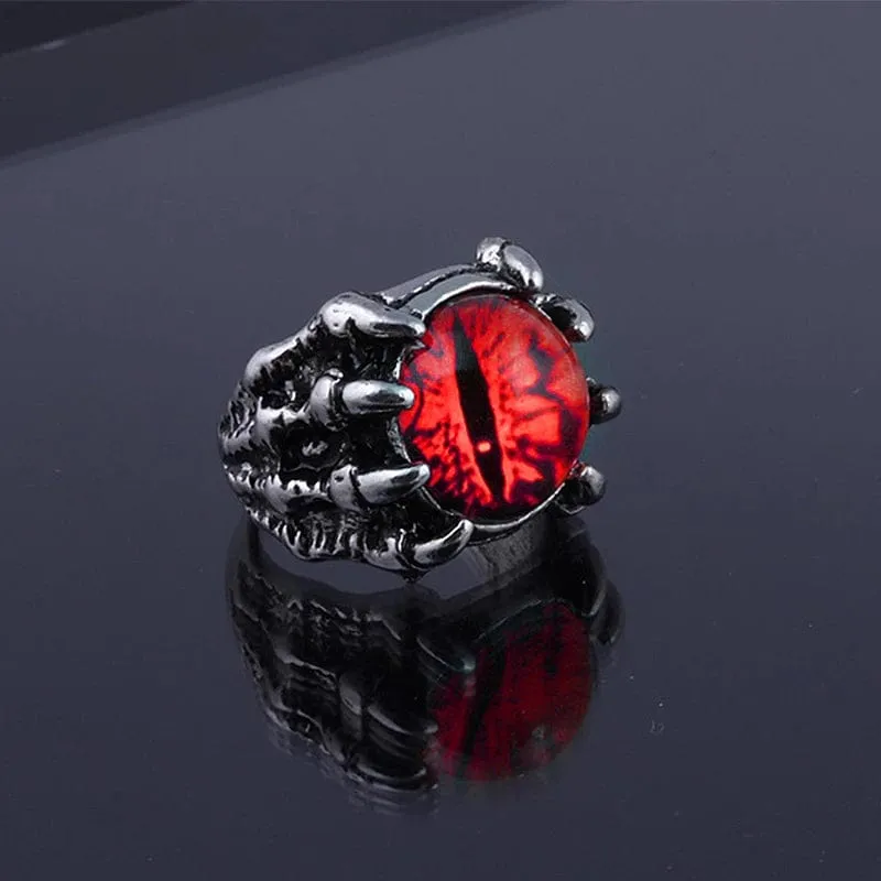 Colorful Eye in Bony Claws Ring- 4 Colors!  Very Cool!