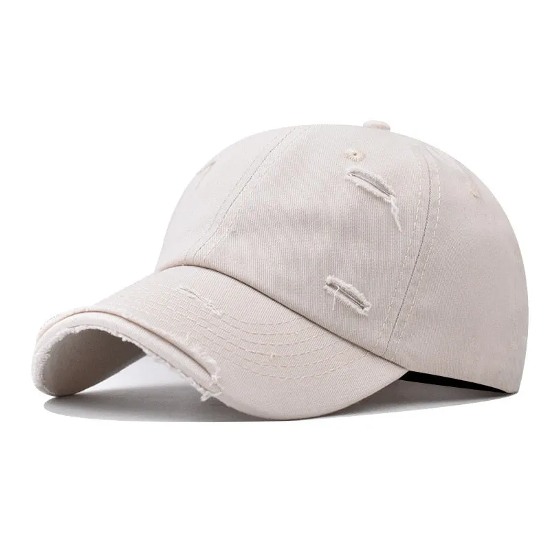 Cotton Summer Baseball Caps Holes Solid Trucker Hat Snapback Bone Fashion Casual Adjustable Dad Cap for Men Women
