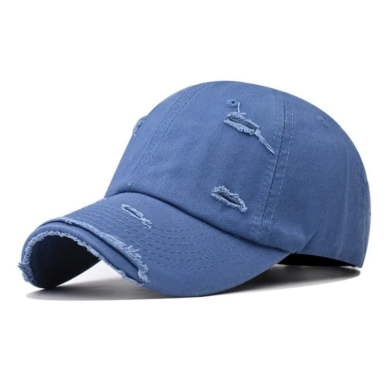 Cotton Summer Baseball Caps Holes Solid Trucker Hat Snapback Bone Fashion Casual Adjustable Dad Cap for Men Women