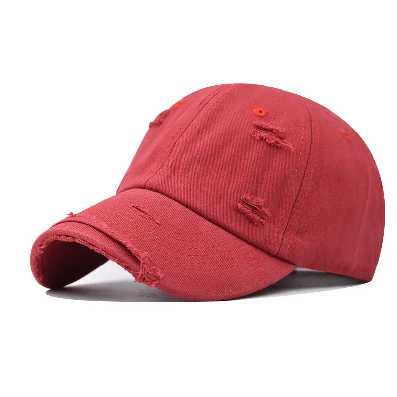 Cotton Summer Baseball Caps Holes Solid Trucker Hat Snapback Bone Fashion Casual Adjustable Dad Cap for Men Women