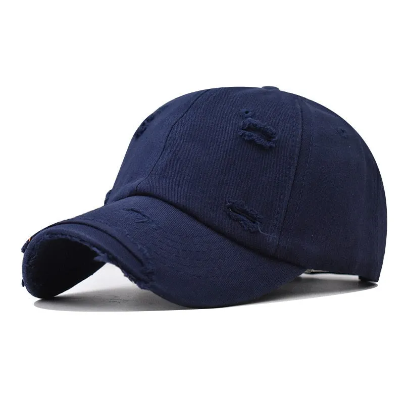 Cotton Summer Baseball Caps Holes Solid Trucker Hat Snapback Bone Fashion Casual Adjustable Dad Cap for Men Women