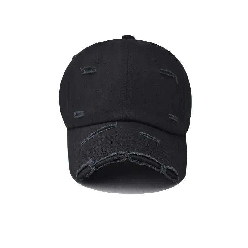 Cotton Summer Baseball Caps Holes Solid Trucker Hat Snapback Bone Fashion Casual Adjustable Dad Cap for Men Women