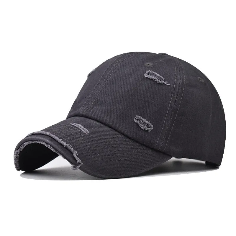Cotton Summer Baseball Caps Holes Solid Trucker Hat Snapback Bone Fashion Casual Adjustable Dad Cap for Men Women