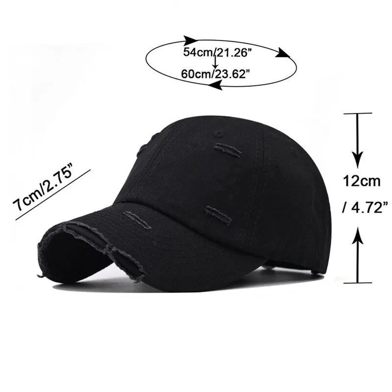 Cotton Summer Baseball Caps Holes Solid Trucker Hat Snapback Bone Fashion Casual Adjustable Dad Cap for Men Women