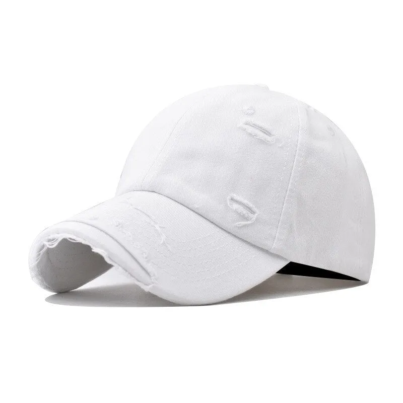 Cotton Summer Baseball Caps Holes Solid Trucker Hat Snapback Bone Fashion Casual Adjustable Dad Cap for Men Women