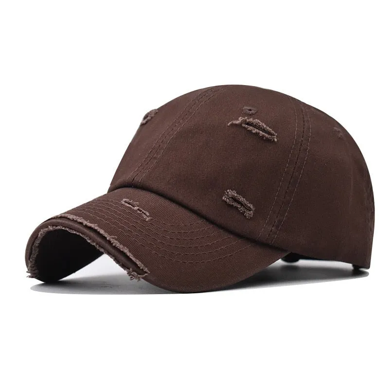 Cotton Summer Baseball Caps Holes Solid Trucker Hat Snapback Bone Fashion Casual Adjustable Dad Cap for Men Women