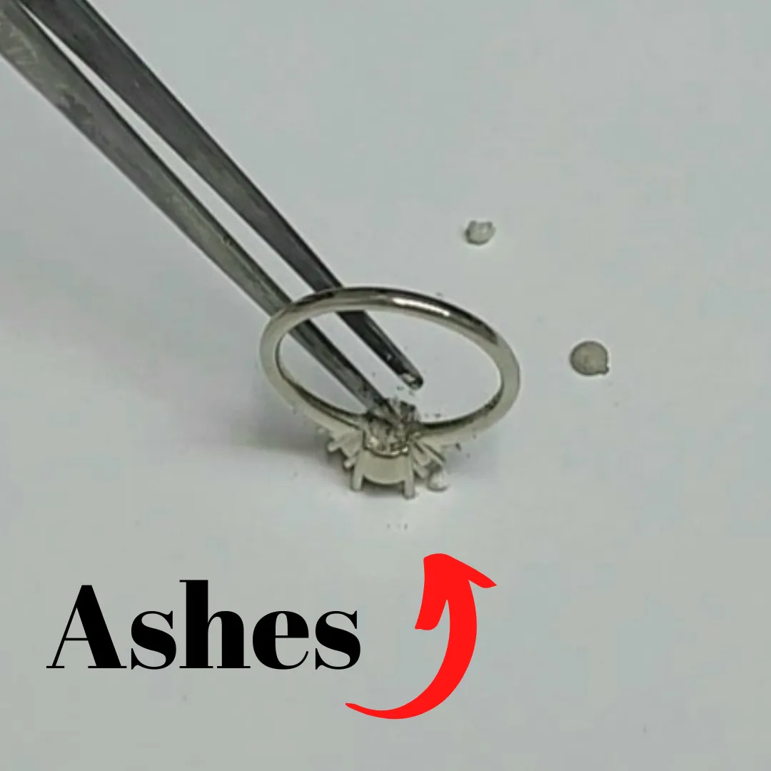 Cremation Ring With Ashes: Amethyst & Diamond Halo Ring