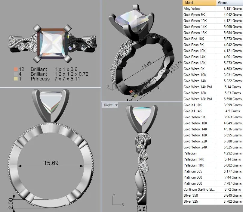 Cubic Zirconia Engagement Ring- Customer Designed Style 6039