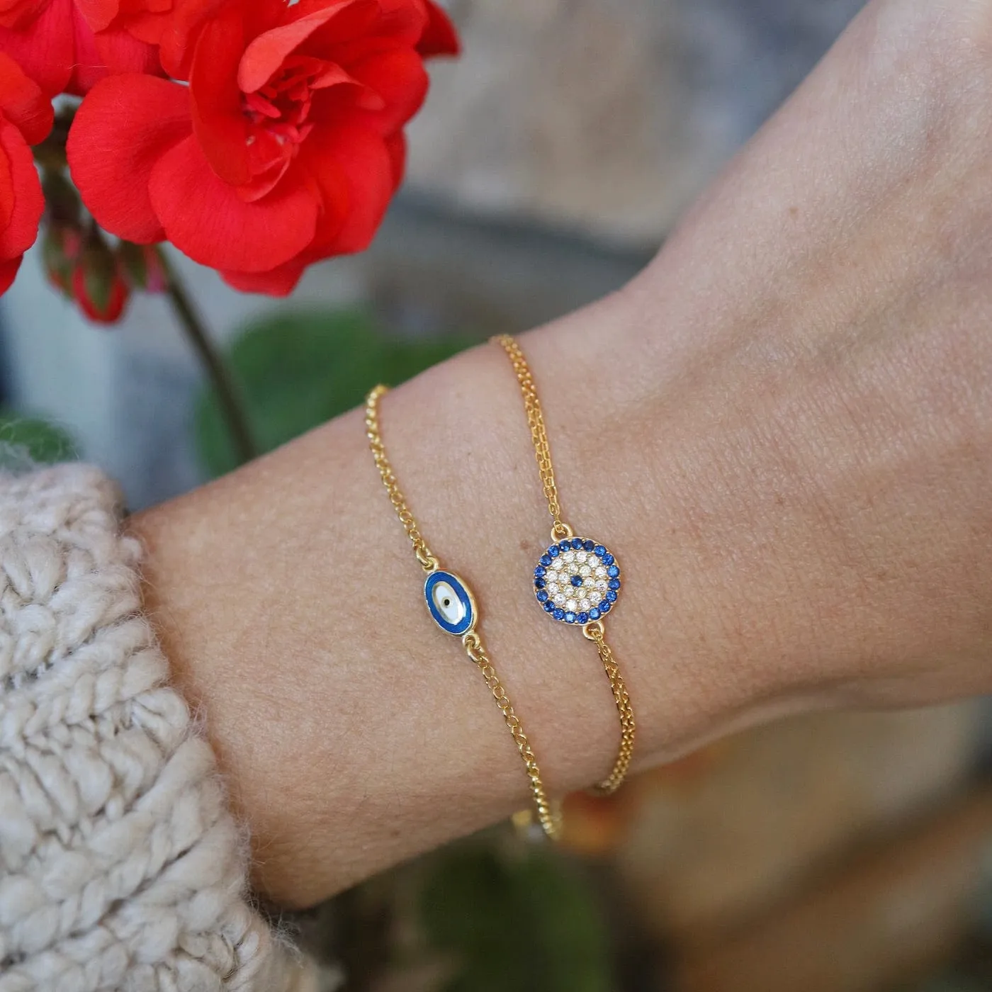 CZ Evil Eye Bracelet - Gold Plated