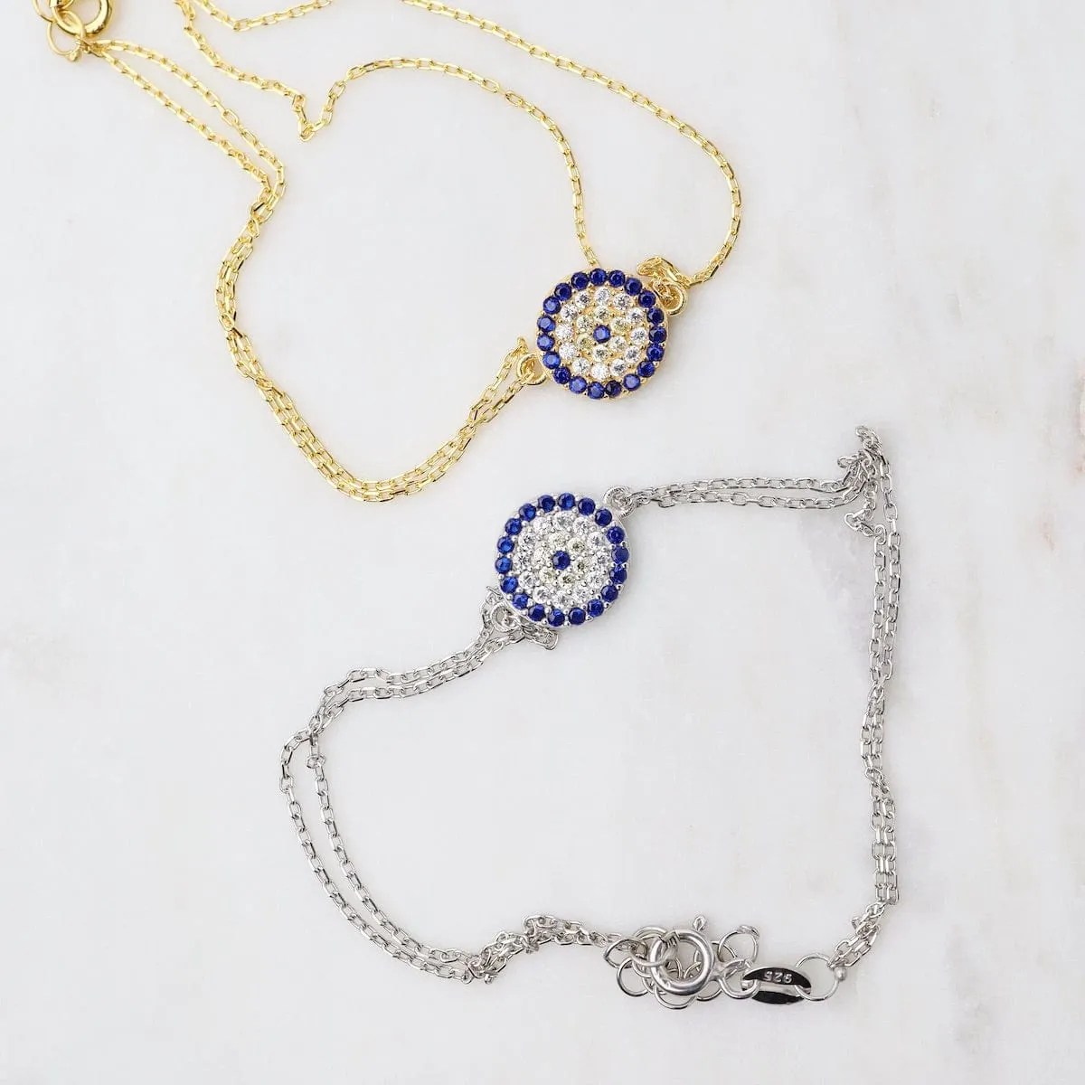CZ Evil Eye Bracelet - Gold Plated