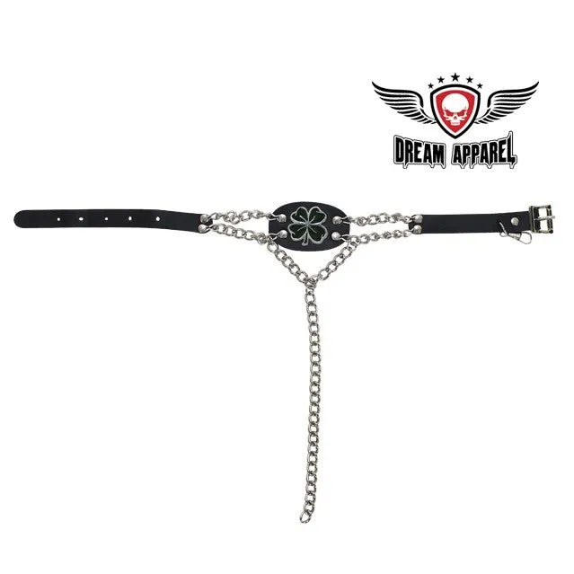 Dark Green 4 Leaf Clover Boot Chain